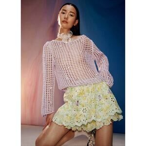 & Other Stories Beaded Crochet Top Lilac Size M NWT